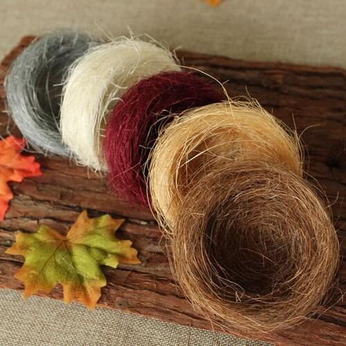 10cm/5pcs,Natural colorful flax silk birds nest, Craft nest for cold dishes Decoration, Eternal Rose gift box candy box Filler