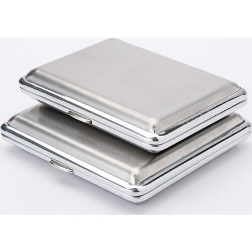 20pcs/16pcs Silver Metal Stainless Steel Cigarette Case Classic Design Cigarette Box Gift Tobacco Cigarette Storage Holder YJ618