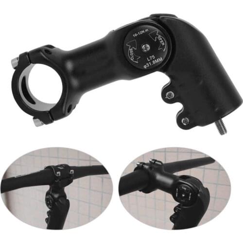 31.8x75mm Bicycle Stem Extender Adjustable Angle Bike Handlebar Stem Extender Bicycle Riser Bicycle Handlebar Heightened Riser