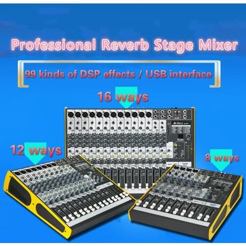 8CH*30W 12CH*35W 16CH*35W MIXER With USB stage mixer Amplifier audion DJ Public stage tuning Party mixer with multiple links