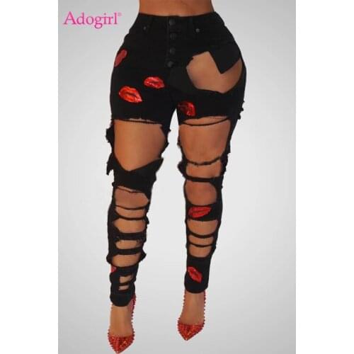 Женские джинсы с вышивкой Adogirl China At AliExpress