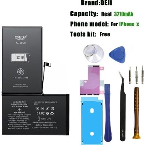 DEJI for iphone 6s battery X se 6 7 8 Xs battery High Capacity Internal Batteries Replacement Original Lithium battery Tools Kit