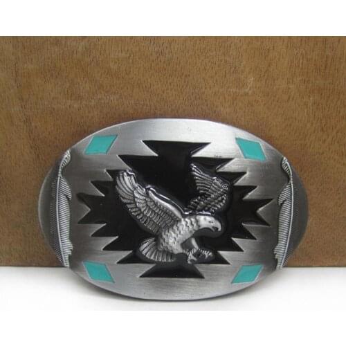 BuckleClub retro flying eagle belt buckle western cowboy jeans belt buckle FP-03363 pewter finish 4cm width loop drop shipping