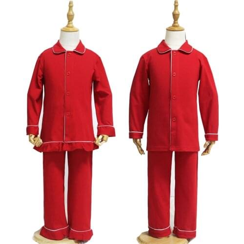 Boutique plaid pijama Warm button pyjamas kids boys clothes sleepwear cotton Christmas Children pajamas