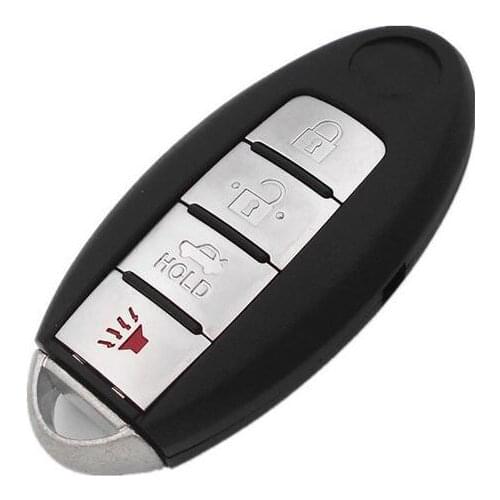 Keyless Entry 4 Buttons Smart Remote Control Key Shell Case For Infiniti G25 G37 EX FX With Groove Fob Key Cover (New Models)