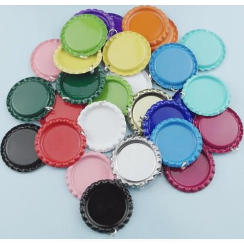 DHL Free Shipping! 1600Pcs Colored Flattened Bottle Caps With 6MM Split Rings For Pendants Keychain DIY Crafts Mix 15 Colors