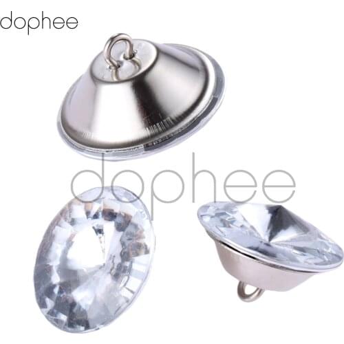 Dophee 10pcs 25/30mm Acrylic Diamante Rhinestone Round Buttons Tufting Sofa Upholstery Headboard Wedding Embellishments