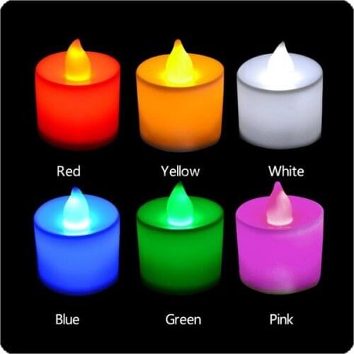 By dhl or ems 50sets 12pcs/set Colors Wedding Birthday Party Flickering Flicker Flameless LED Candles Light Christmas Decoration