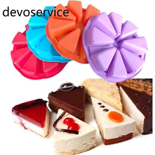 8-Cavity Cake Mold Silicone Molds For Muffin Soap Brownie Cornbread Bakeware Baking Pastry Tools 3D DIY Desserts Moulds Cake Pan