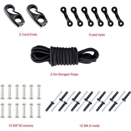 Canoe Kayak Bungee Kit Kayak Ratchet Tie downs Fishing Rod Pole Coiled Lanyard Tie Rope Adjustable Rope Line Hanger Accessories