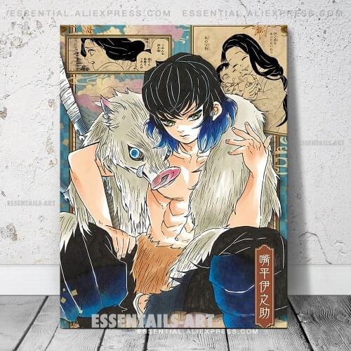 Inosuke Hashibira Kimetsu no Yaiba Canvas Wall Art Painting Poster Home Decor Bedroom Living Room Pictures Decoration Prints