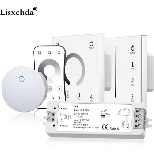 LED PWM Wireless RF Dimmer 2.4G 4-Zone/Wifi Remote Control DC12-24V Brightness adjustment for LED Strip