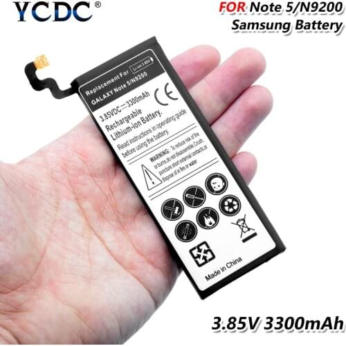 3300mAh Lithium Battery EB-BN920ABE For Samsung GALAXY Note 5 N9200 N920t N920c Note5 SM-N9208 N9208 Project Noble Phone Battery