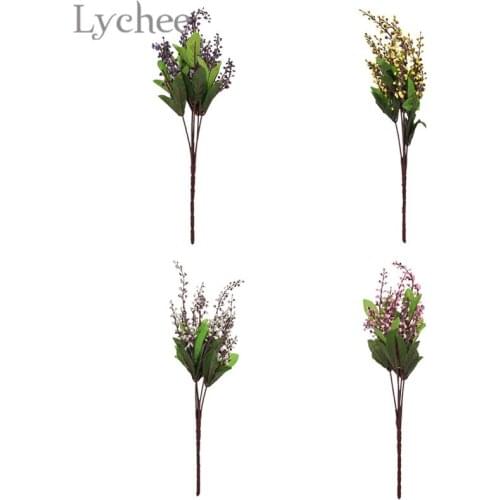 Lychee Life 5 Branches Artificial Grass Wheat Simulated Green Plant Home Hotel Decoration Festival Ornament