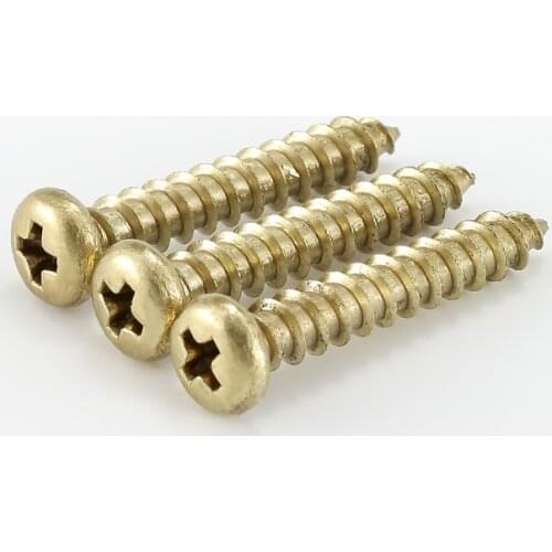 Copper round head cross self tapping screw all copper antique wood screw furniture pure copper flat head copper screw m3m3.5m4m5