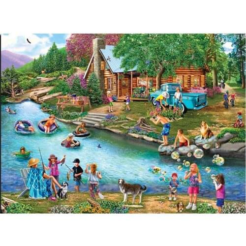 Cartoon children diamond mosaic landscape embroidery painting rhinestone wall sticker diamond drawing art needlework handcraft