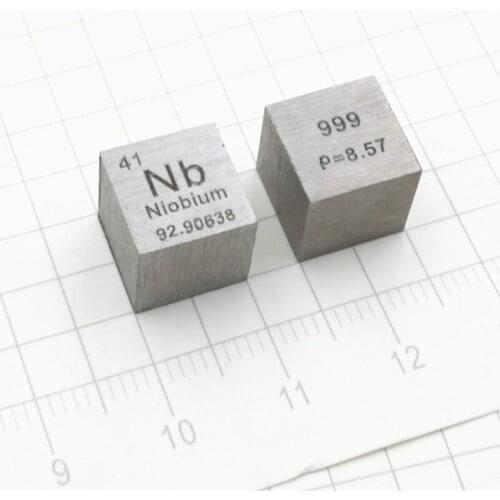 99.9% High Purity Niobium Metal Nb 8.58g Carved Element Periodic Table 10mm Cube