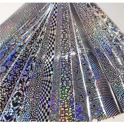 NEW 1 Roll 4*120cm White & Black Colors Flower Starry Nail Foil Transfer Sticker Manicure for Nail Art Decoration (16 Styles)