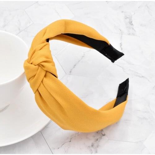 Wide Top Knot Hair Bands For Women Headdress Solid Color Cloth Headband Bezel Girls Hairband Hair Hoop Female Hair Accessories