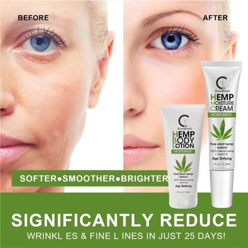 GPGP Greenpeople Hemp Cream Skin Care Set Moisturizer Anti-Aging Wrinkle Face Serum For Eyes Hand Body Skin Repair Hemp Extracts