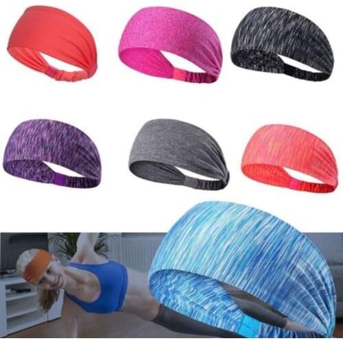 Simple Stretch Stripes Sports Running Yoga Headband Pure Cotton Wide Headband Men and Women Headscarves Hair Accessories