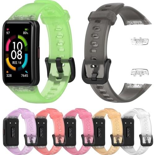 Transparent Siliocne Wrist Strap For Huawei Honor Band 6 Replacement Watchband For Huawei Band 6 Bracelet Wristband