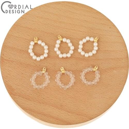 Cordial Design 100Pcs 15*18MM Jewelry Accessories/Earring Findings/Hand Made/Imitation Pearl/DIY Making/Crystal Charms/Pendant