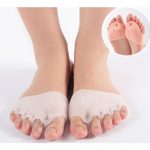 Silicone Forefoot Pads Toe Separator Cushion Pad Pain Relief Shoes Insoles Finger Toe Hallux Valgus Corrector Gel Pads Foot Care