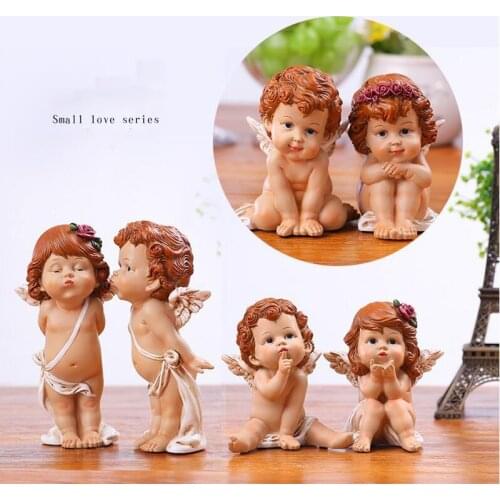 Modern Birthday Wedding Gifts Resin Angels Cupid Ornaments Home Furnishing Decoration Crafts Home Table Figurines Accessories