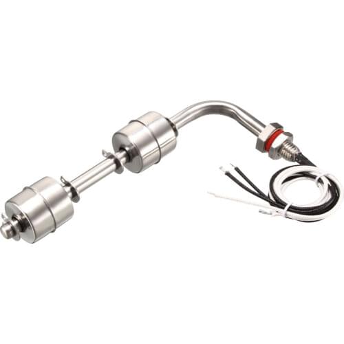 Uxcell 1-2 pcs L Shaped Dual Ball Float Switch Stainless Steel M10 26mm Dia Fish Tank Liquid Water Level Sensor
