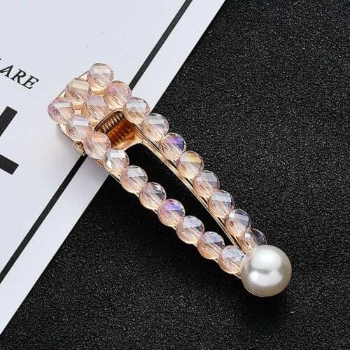 Crystal Beads Hairpin Women Clip Hair Accessories Girls Head Jewelry Handmade Pearl Hairpin Nice Delicate Wedding Ornaments