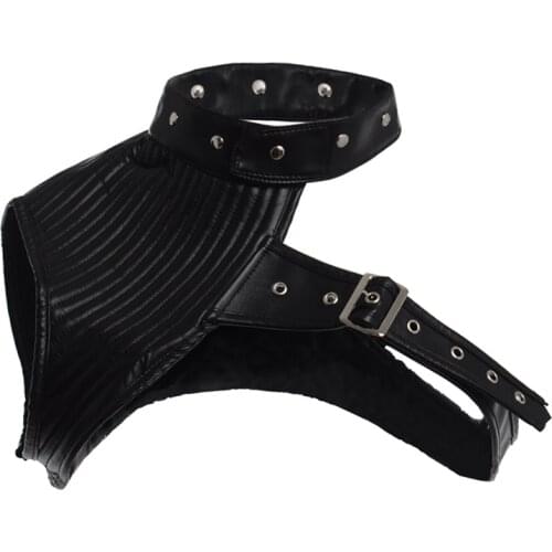 Women Steampunk Corset Vintage Gothic Punk Rock Black Brown Shrug One Shoulder Stand Mini Jacket