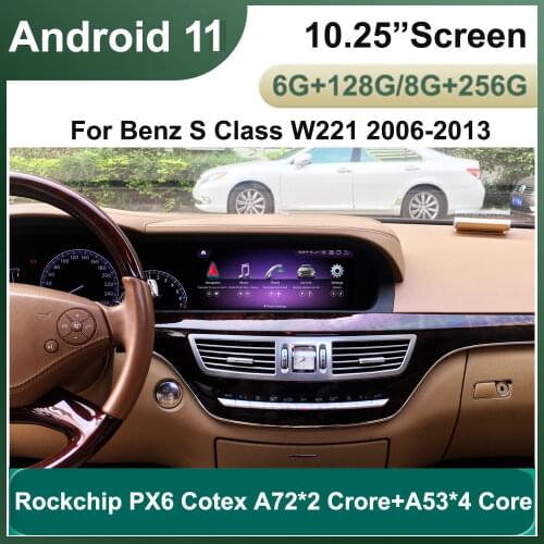 10.25" 4G+64G Android10.0 1920*720P Display for Mercedes Benz S Class W221 2006-2013 GPS Navigation Radio Stereo Dash Multimedia