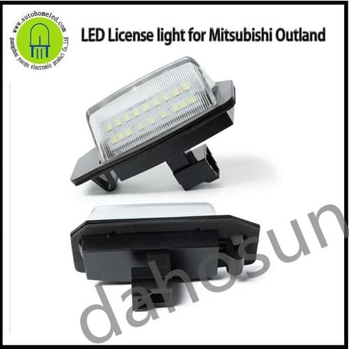 2Pcs Dahosun Mitsubishi Car Rear Tail Lamp White LED License Plate Lamp Bulb Replacement For Outlander 1998-2006