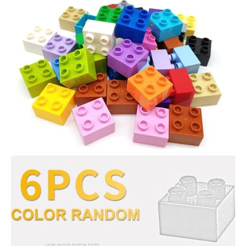 6pcs Original Big Building Blocks accessory 2x2 dots thick Bricks DIY Toys for children gift Compatible with Duplo baseplate set