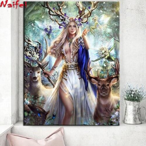 DIY 5D Diamond Painting Fairy Deer Full Square Diamond Embroidery Sale Picture Of Rhinestones For Festival Christmas Gifts