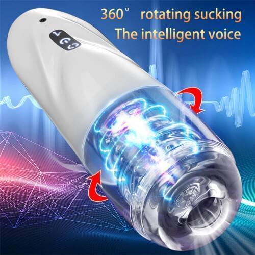 Automatic Masturbator for Men with Vacuum for Sex Blowjob Pocket Pussy Rotating Cup Male Penis Exercise Masturbation Hands Free