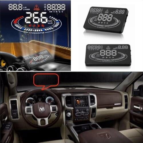 Car HUD Safe Drive Display For Dodge Dakota/Durango 2010-2019 Car Head-up Display Digital Virsual Screen Projector OBD HUD