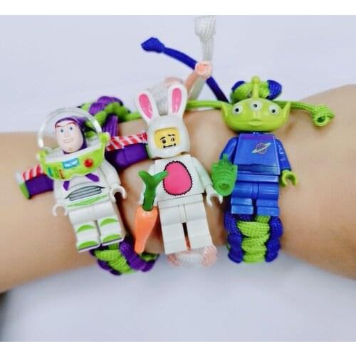 Star Wars Anime Figure Block Woven Bracelet Bracelet Minifigures Assembled Doll Kid Friends Child Toys For Girls Boys Gift