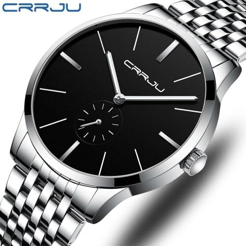 CRRJU Mens Silver Watch