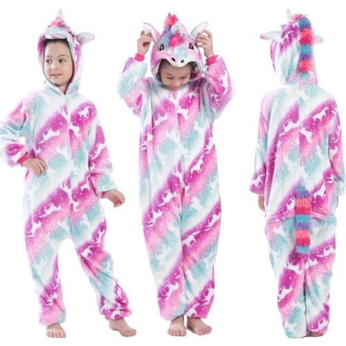 Baby Kids Pajamas Onesies for Girls Winter Sleepwear Cartoon Unicorn Costume Pyjama Set Animal Blanket Pijamas Children Clothing