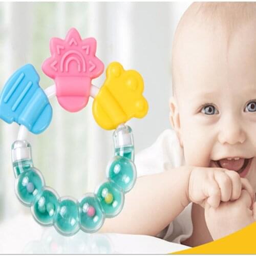 Baby biting Teether le molar rod infant silicone tooth gum molar tooth fixation apparatus bell tooth gum porta chupete Teether