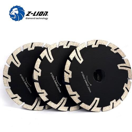 Z-LION 5" 3pcs/Lot Turbo Rim Diamond Blades Dry Wet Cutting Disc For Granite Stone Cutting Hot Pressed Quality Diamond Grinding