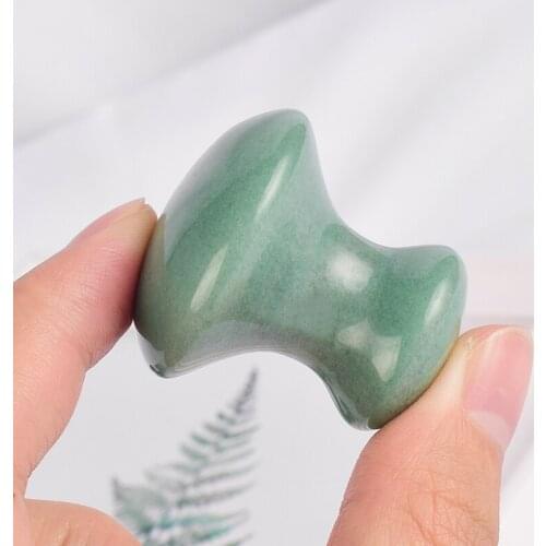 Guasha Tool Facial Massage Mushroom Natural Green Aventurine Relax and Health Body Back Foot Scraper SPA Therapy Jade Board