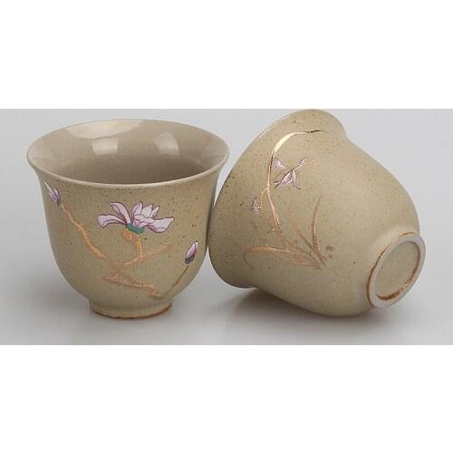 Stoneware Kung Fu tea set, single cup, ceramic master cup, home Chinese Zen creativity, not hot NO.YZ33