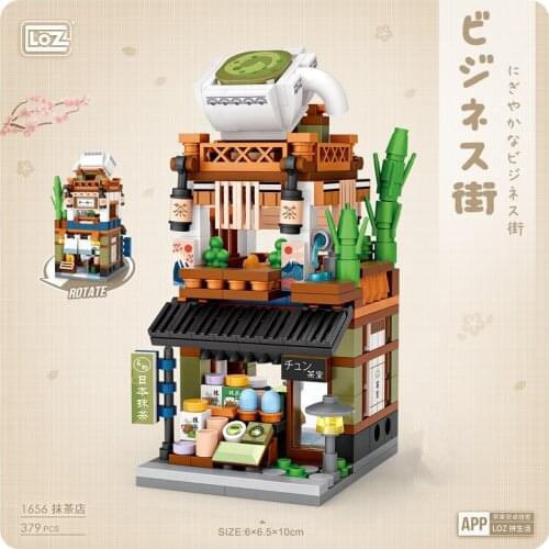 LOZ MINI Blocks japan STREET views HOT SPRING/RAMEN/KIMONNO/MATCHA creative assembly Relaxing toys Brinqueos funny конструктоp