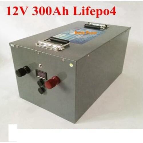 Lifepo4 12V 300Ah LFP Deep Cycle battery 200A BMS Electric power station solar energy EV RV cruiser Battery + 20A charger