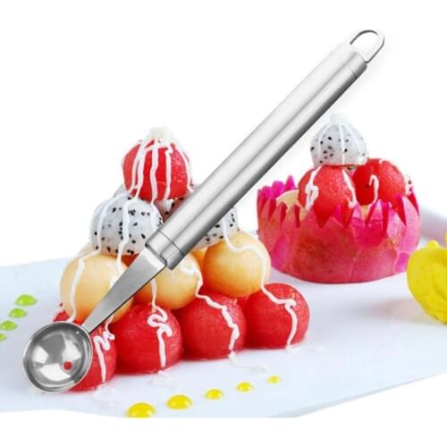 Melon Fruit Spoon Egg Spoon Salt Cake Grapefruit Spoon Watermelon Ice Cream Scoop Dig Ball Spoon Stainless Steel Dessert Spoon