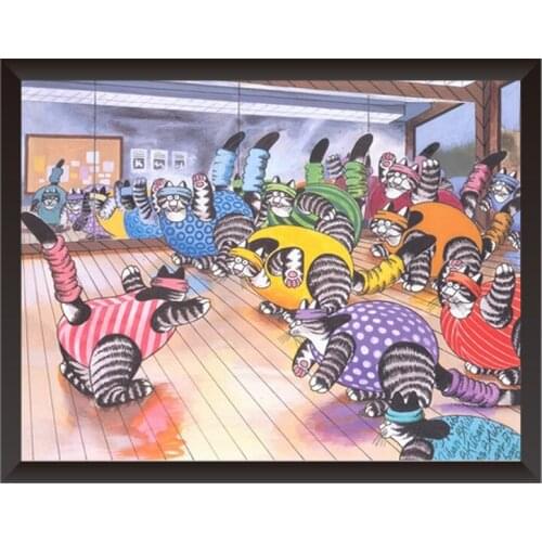 Weight Loss Cat Printed Cross Stitch Pattern Kits Canvas Embroidery Sets 11CT 14CT DIY Handmade Crafts For Needlework Home Decor