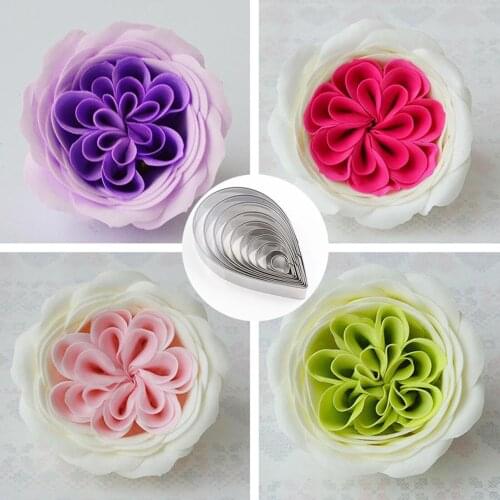 Set Of 10 Sizes Raindrop Rain Drop Cookie Cutters Mold for Cake Bread Cookie Stainless Steel Mould Cake Decoration